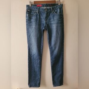 AG Adriano Goldschmied Medium Wash Low Rise The Stilt Skinny Ankle Jeans 28R